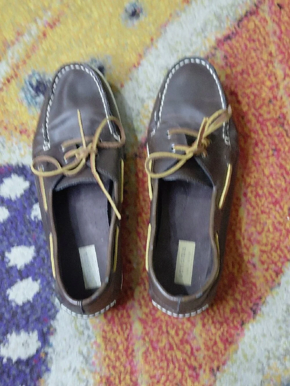 Sonoma Dark Brown Leather Boat Shoes with Tan Laces